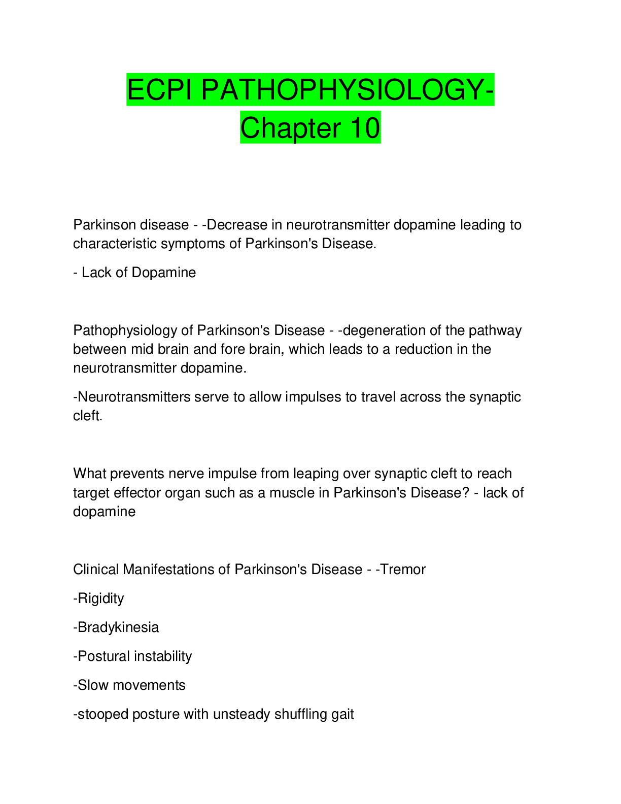 Preview image for ECPI PATHOPHYSIOLOGYChapter 10